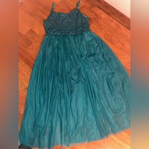 Charming Teal Kids Formal Dress